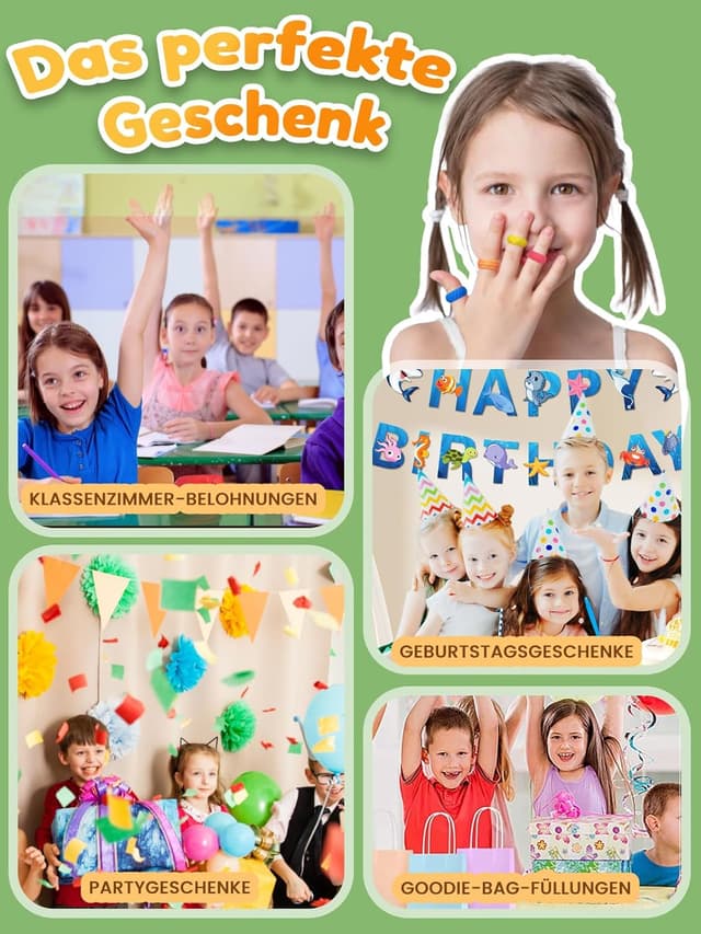 Detalle de Willinggood 12 Silikon-Fidget-Ringe: Anti-Stress Sensorikring für Kinder & Erwachsene