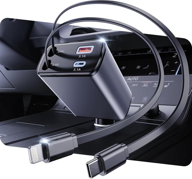Detalle de 78W 4 in 1 caricatore auto USB-C retrattile con PD 3.0 e QC3.0