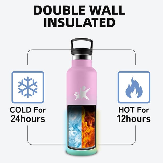 Detalle de Grsta borraccia termica 500 ml in acciaio inox doppio isolamento, senza BPA, con filtro e cannuccia