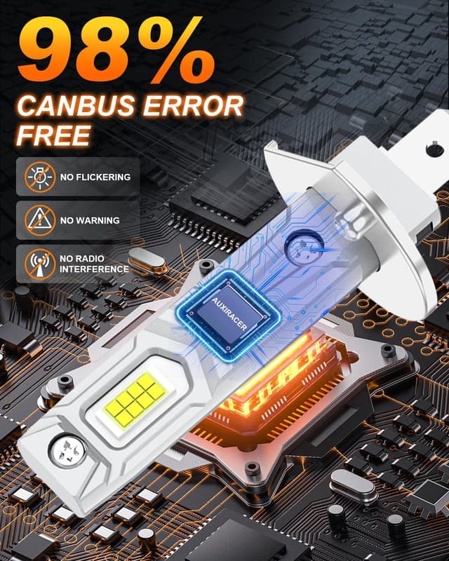 Thumbnail 6 de AUXIRACER Lampadine LED H1 12V, 30.000LM (confezione da 2) 6500K Plug & Play