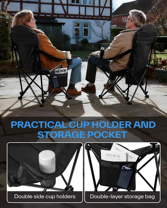 Detalle de Sedia pieghevole da campeggio fino a 160 kg con 3 angoli regolabili, schienale e poggiatesta + borsa