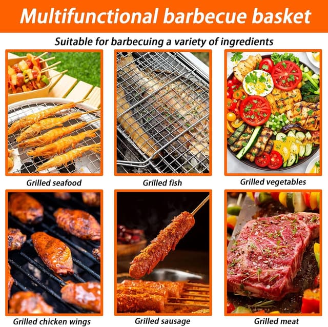 Detalle 2 de BUCOMTU Cesta para Asar Pescado 55x32 cm 🍖