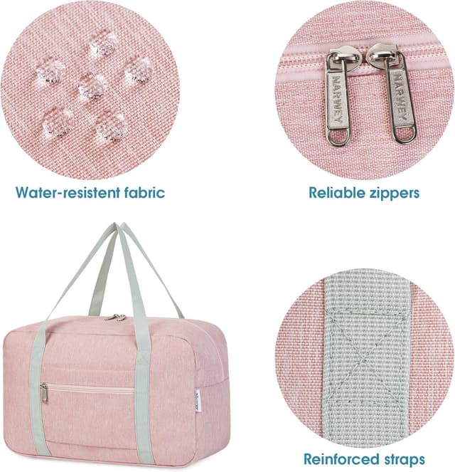 Detalle de Underseat foldable travel duffel for Ryanair cabin bags (40x30x20) – Pink, 20L holdall tote