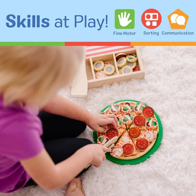 Thumbnail 4 de Melissa & Doug Wooden Pizza playset for kids 🍽