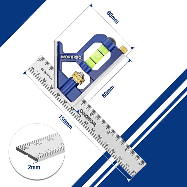 Thumbnail 2 de WORKPRO 150mm Escuadra combinada ajustable