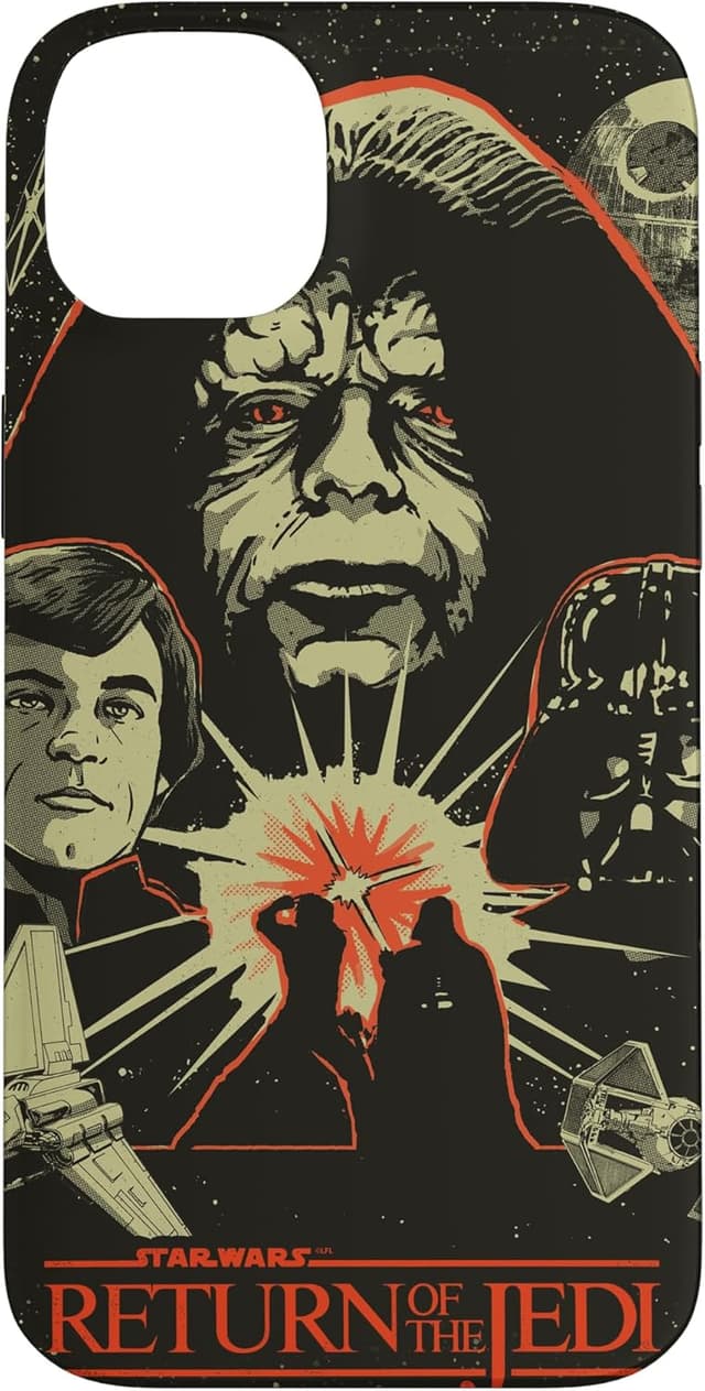 Detalle de Custodia per iPhone 14 Plus Star Wars “Il ritorno dello Jedi” (Luke Skywalker / Darth Vader) a portafoglio