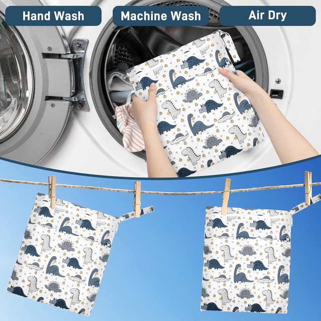 Thumbnail 6 de Zocipro Wetbag-Set (3 Stück) für Stoffwindeln – Nass- und Trocken-Wickeltaschen mit Reißverschluss