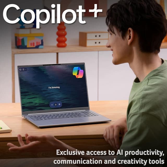 Detalle de Acer Aspire 16 AI A16-52M Copilot+ laptop (Core Ultra 7, 16GB RAM, 1TB SSD) with 16in WUXGA+ OLED