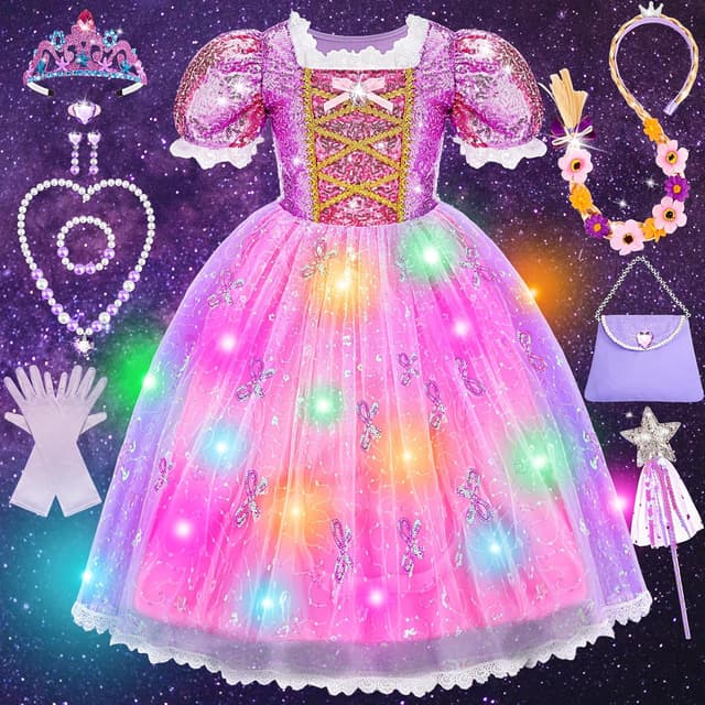 Imagen de Princesa Vestido Niñas Disfraz con luces LED en OfertitasTOP