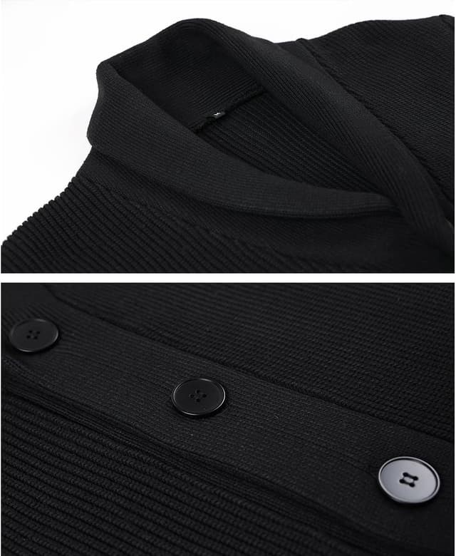 Detalle 2 de KTWOLEN Herren Strickjacke mit Knopfverschluss