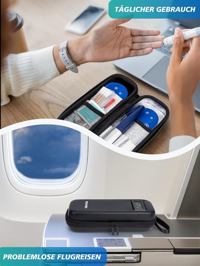 Thumbnail 6 de YOUSHARES Insulin Pen Tasche mit 2 TSA-Kühlakkus (schwarz) – kleine Kühlbox für Spritzen & GLP-1-Zubehör