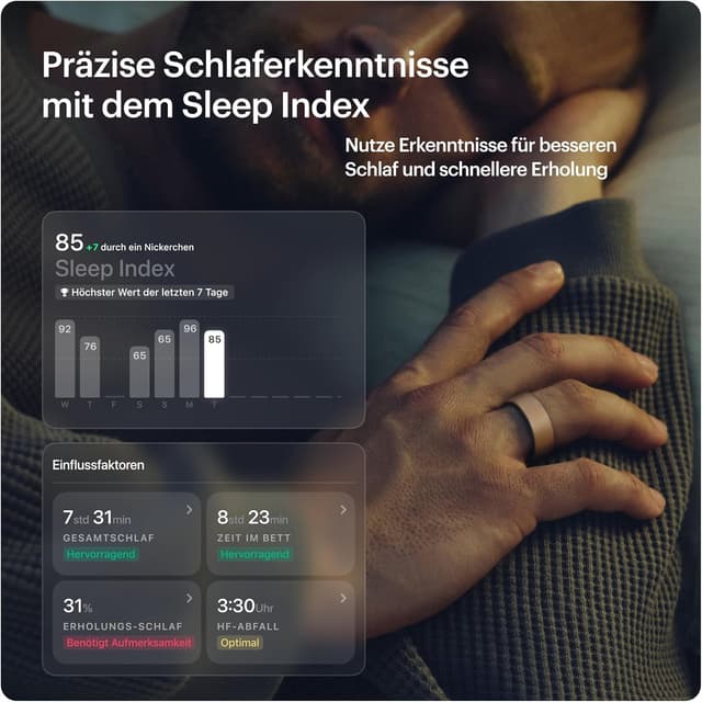 Detalle 2 de ULTRAHUMAN Ring AIR Smart Ring (Größe 10) für Schlaf, Fitness, HRV & Zyklusüberwachung – ohne Abo