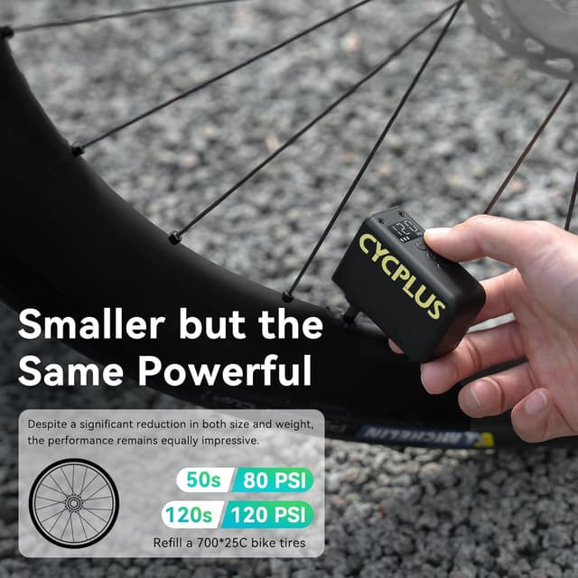 Detalle 2 de CYCPLUS Tiny electric bike pump 120 PSI
