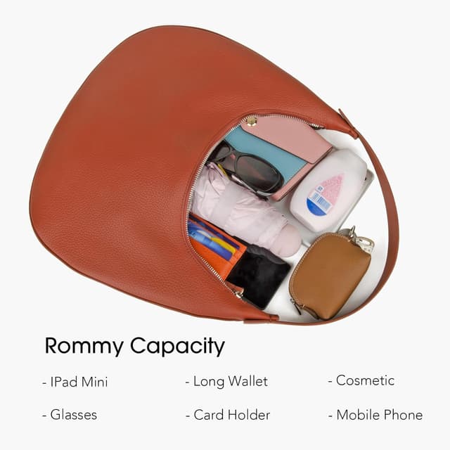 Detalle 2 de DONNAIN crescent leather hobo bag