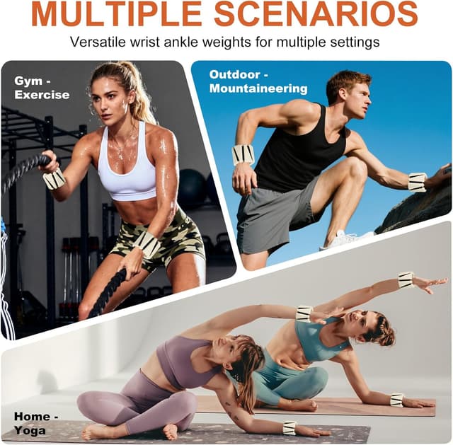 Detalle de Adjustable Ankle & Wrist Weights Set of 2 (1lb each) for Yoga, Pilates, Running and Rehab