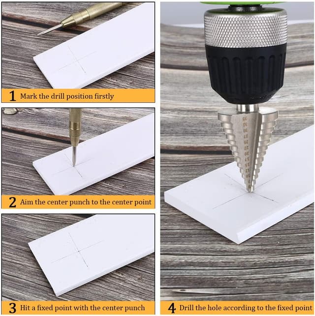 Detalle de flintronic Punte Coniche a gradini HSS con rivestimento al titanio (4-12/4-20/4-32 mm)