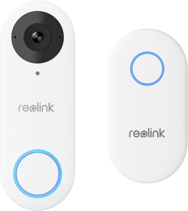 Detalle de Reolink 2K cablato videocitofono Wi‑Fi con Chime e visuale 180° (bianco) – rilevamento uomo/pacco, audio bidirezionale