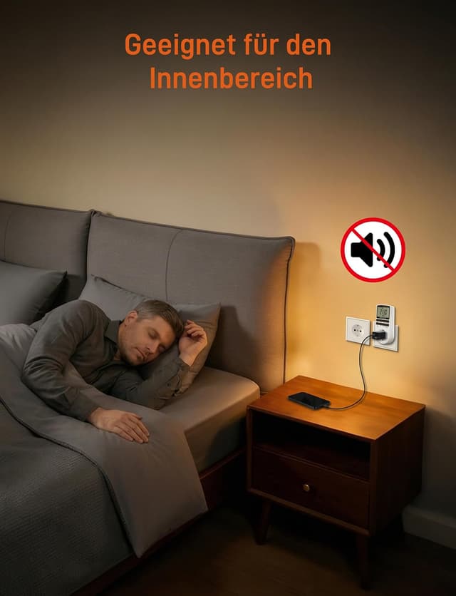 Detalle de NOVKIT Digitale Zeitschaltuhr-Steckdose mit 10 wöchentlichen Programmen und Zufallsfunktion für Innen