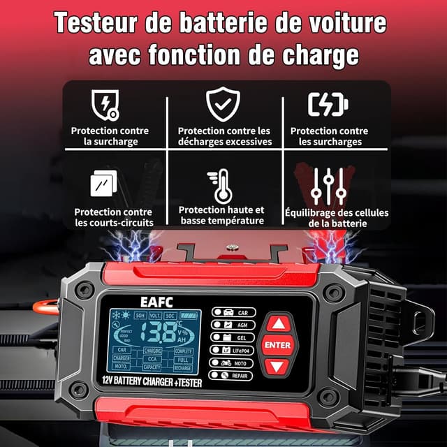 Detalle 2 de Testeur de batterie 12V 6A EAFC12V6A
