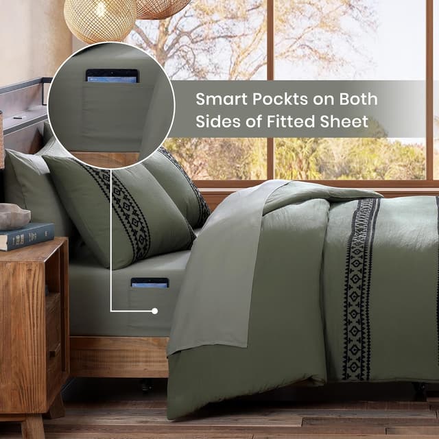 Thumbnail 4 de MaiRêve Embroidery Comforter Set Queen 90x90