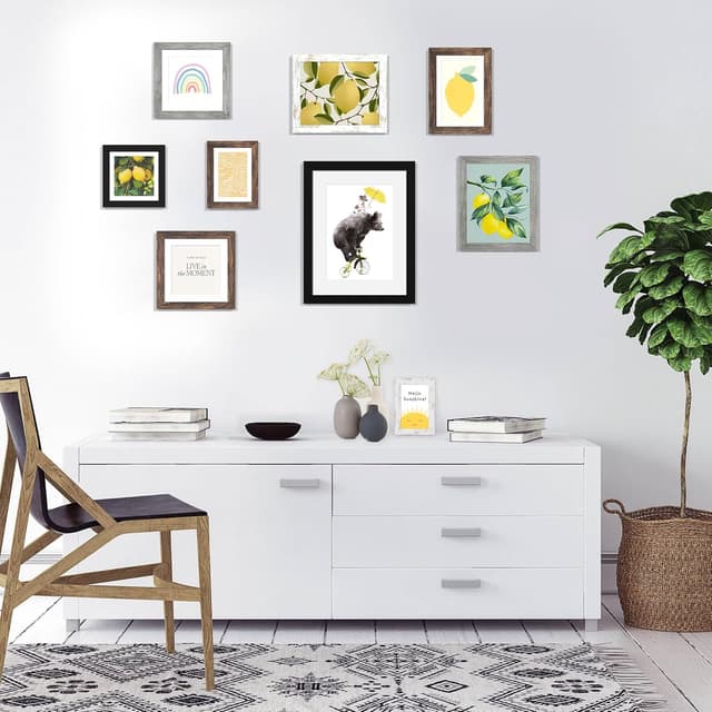 Detalle 2 de Hongkee 8x10 Picture Frame (Real Glass + Wood Frame, Black) — Wall or Tabletop Display, 1 Pack