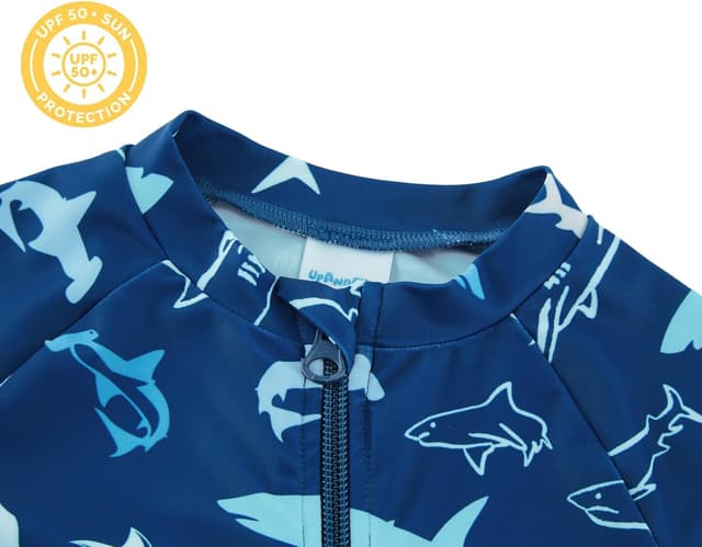 Detalle 2 de upandfast Baby rashguard swimsuit with full-length zipper and UPF 50+ protection (toddler one-piece)