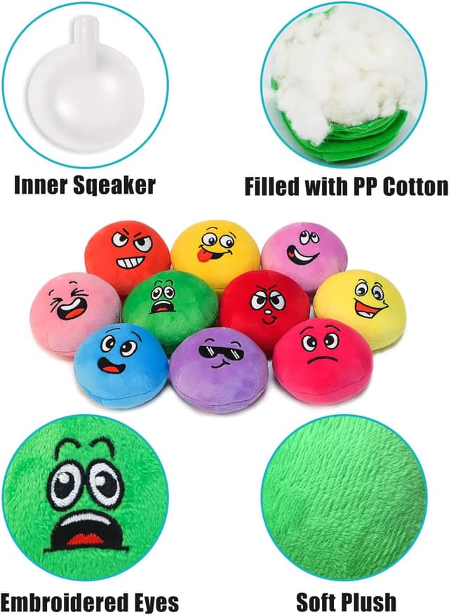 Thumbnail 3 de TongkTAI 3in Soft Plush Squeaky Dog Toys 10 Pack