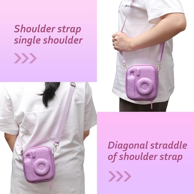 Detalle 2 de XANAD Hart Schutz Hülle/Etui Tasche für Instax Mini (13/12/11/9/12 EVO/41/40/99) – lila