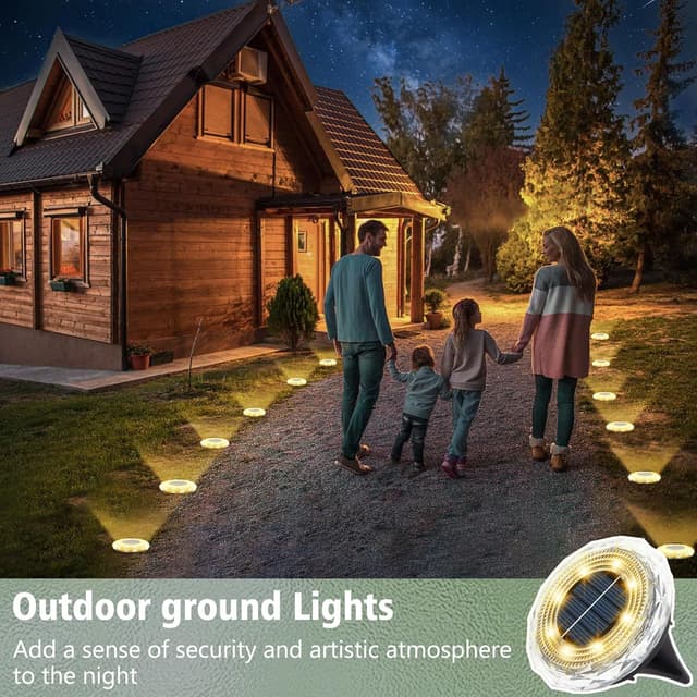 Detalle 2 de 8 Pack solar ground lights, 8 LED