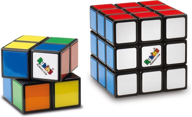 Detalle de Duo Pack Cubo di Rubik: Originale 3x3 e Mini 2x2, rompicapo a incastro e colori per adulti e bambini dagli 8 anni in su