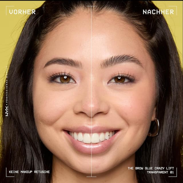 Detalle 2 de NYX Professional Makeup Brow Glue Crazy Lift – ultra starkes Augenbrauengel mit Stylingbürste, bis zu 24h Halt (7 ml)