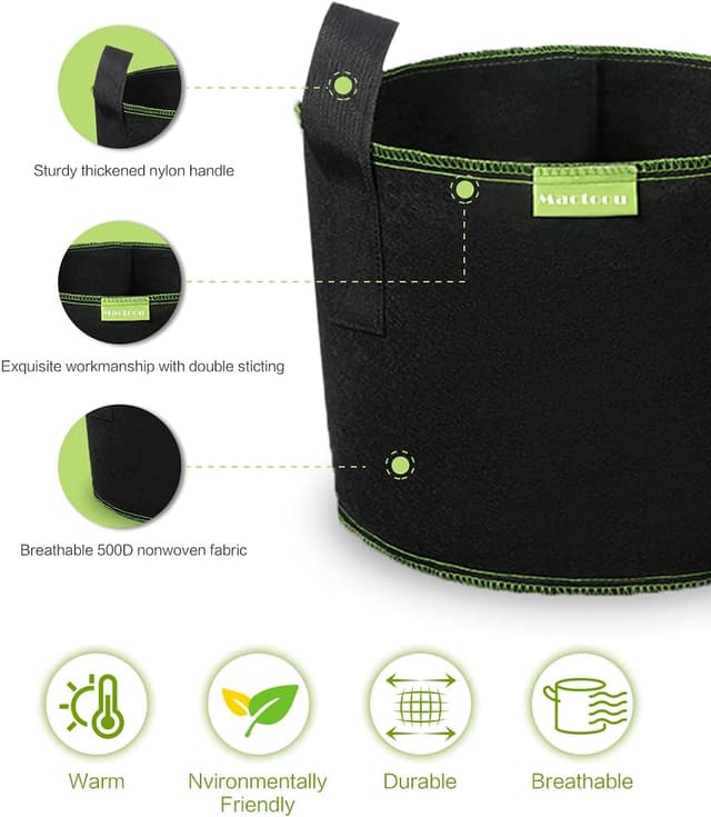 Thumbnail 2 de Mactoou Grow Bags 5 Gallon 5 Pack