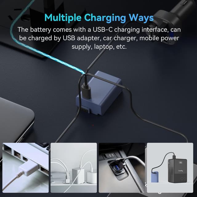 Detalle 2 de SMALLRIG Akku für EN-EL25 (1250 mAh) mit USB‑C Schnellladung für Nikon Z30 / Z50 / Zfc / Z50 II