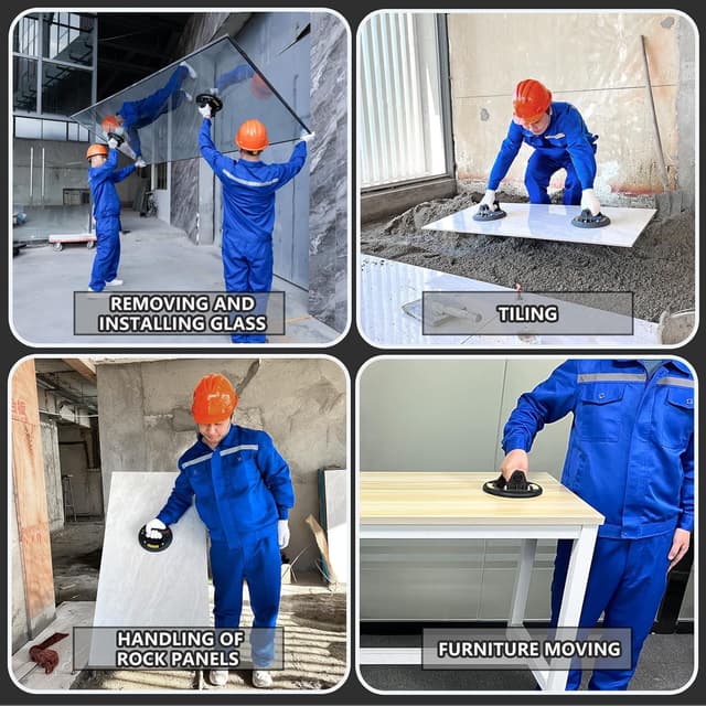 Thumbnail 5 de 8" Glass Suckers Lifters 200 kg heavy-duty suction cups