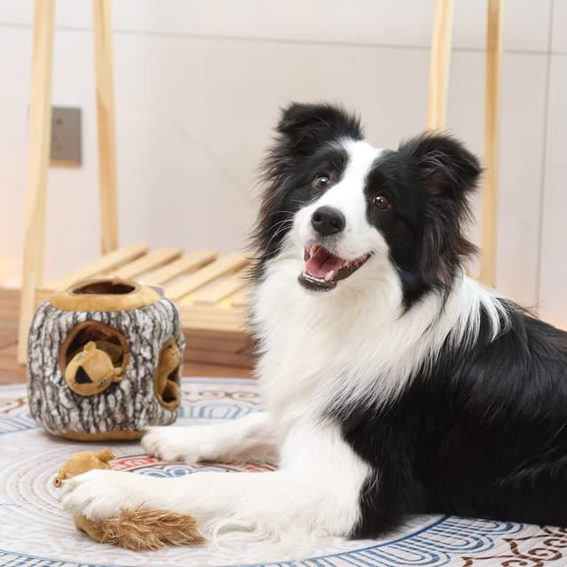 Detalle 2 de Laifug Hidden Squirrel Plush Dog Toy – interactive squeaky hide-and-seek for dogs (L)