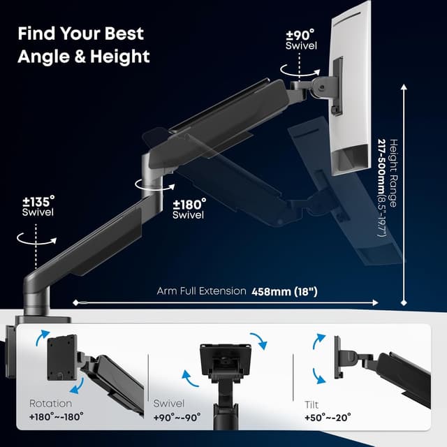 Detalle 2 de IMtKotW Soporte de Escritorio para Monitores 17-49”🖥