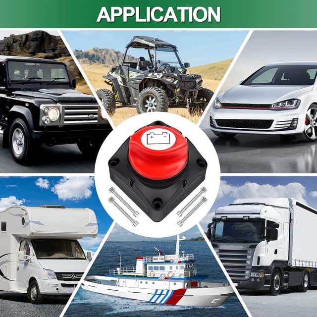 Thumbnail 6 de 2x Batterie-Trennschalter 12V/24V/48V, 200 A Dauer/455 A kurz, Bolatus Hauptschalter für M10-Anschlüsse (Boot, Wohnwagen & Co.)