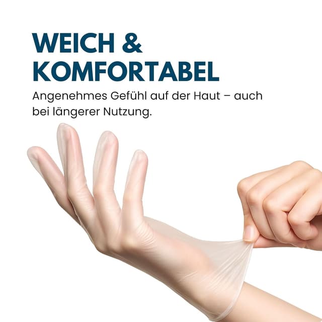Detalle 1 de Viawant Vinylhandschuhe 100 Stück Größe M