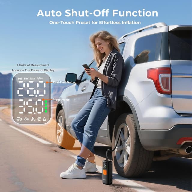 Thumbnail 5 de 160 PSI Portable Tire Inflator Digital Pump