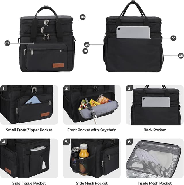 Detalle de Maelstrom 23L Expandable Leakproof Insulated Lunch Bag (Double Compartment)