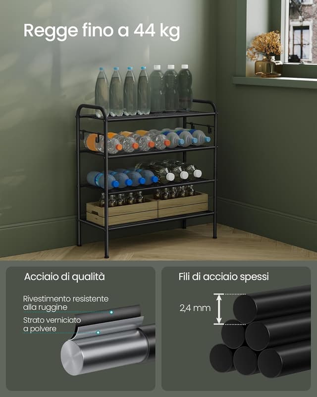 Thumbnail 4 de SONGMICS Scarpiera 4 ripiani regolabili