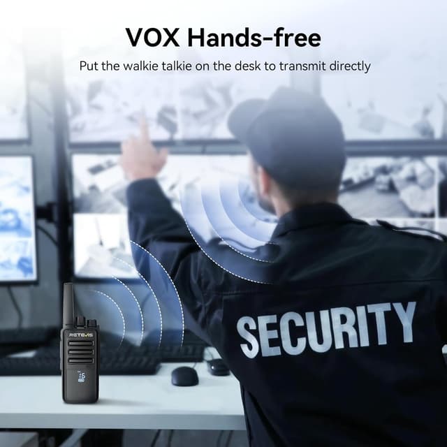 Detalle 2 de Retevis RT68H Two-Way Radio (10-Pack) with Hidden LED Display, VOX, Type-C Charging Base