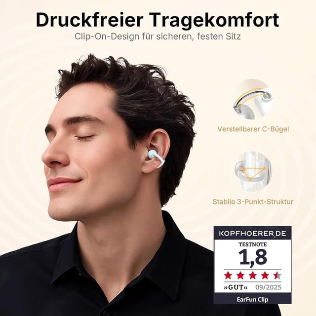 Detalle 2 de EarFun Ear Clip Open-Ear Bluetooth