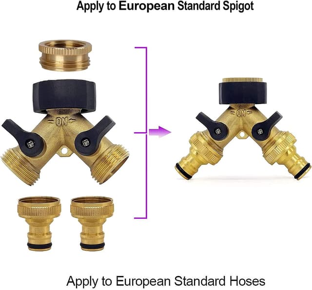 Detalle 2 de Conector 2 vías divisor de grifo 3/4 1/2