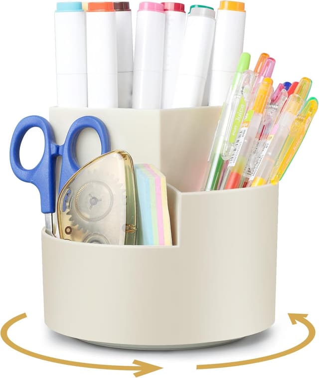 Detalle de AiQInu Portapenne da scrivania girevole 3 scomparti ✏