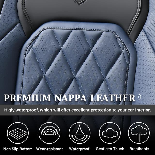 Thumbnail 6 de Coverado Leather Seat Covers Full Set (Waterproof Faux Leather, Universal Fit) for 5 Seats