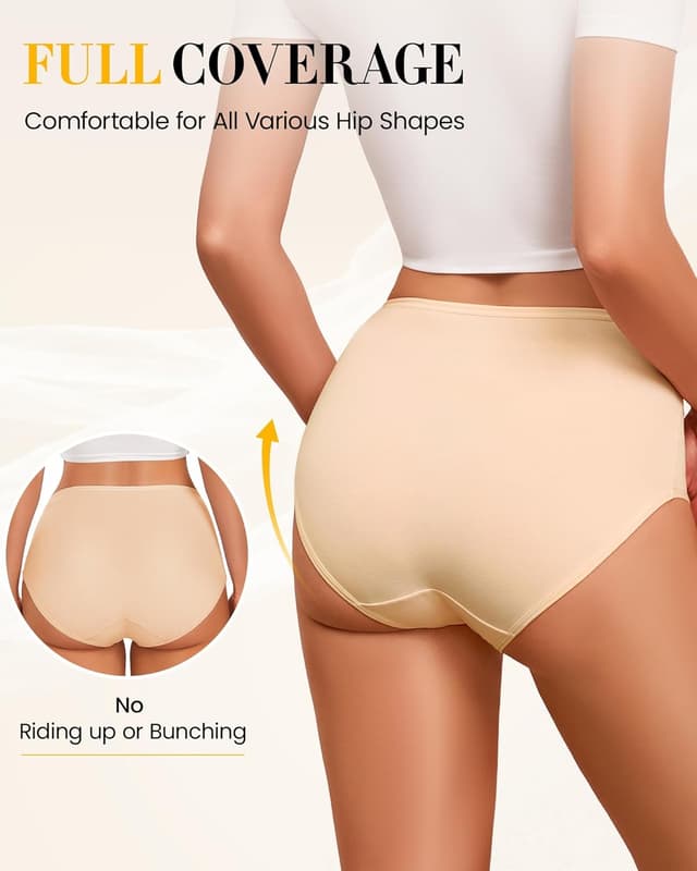 Detalle de SIMIYA 5-pack cotton high-waisted briefs for women (95% cotton, elastane stretch)