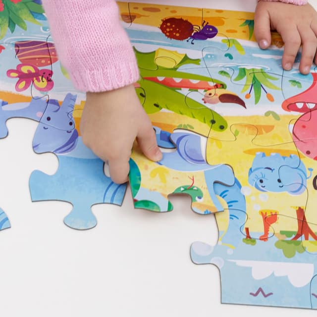 Detalle 2 de Baroni Toys Puzzle per Bambini “Animali” da 24 pezzi (3+) in cartone, 44x31 cm