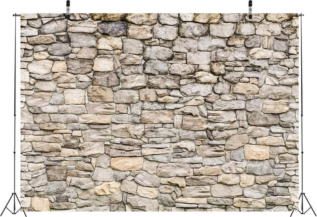 Detalle de BELECO 2.1x1.5m fabric rock stone wall backdrop (vintage brick/rock) for photoshoots & parties
