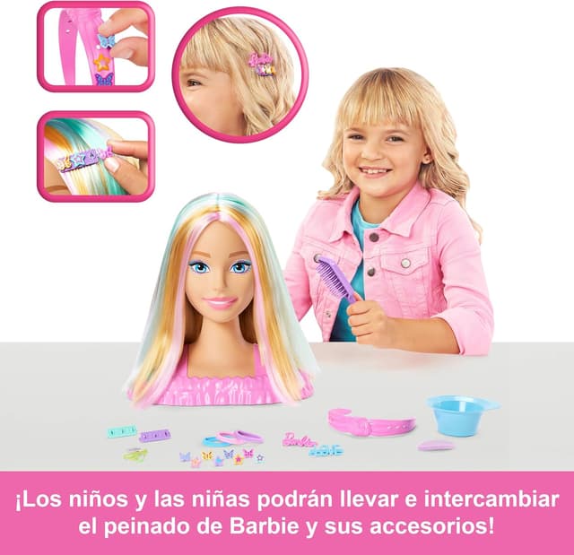 Detalle 1 de Barbie Busto para peinar ⭐️ con 20+ accesorios creativos